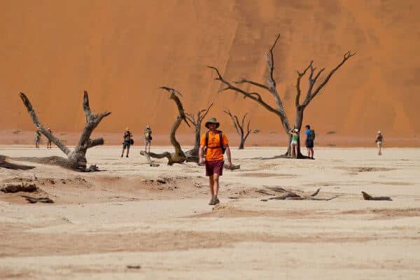 Am Fuß einer Düne in Namibia