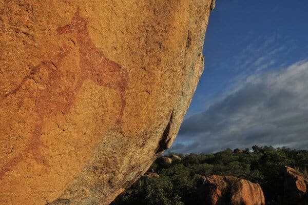 Matobos Felsenmalerei in Zimbabwe